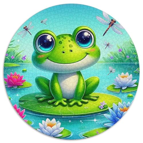 Netter Frosch Farbenfrohes Puzzle 1000 Teile Bewährter Qualität Erwachsene Kinder Coole Tiere Geschicklichkeitsspiel Geschenke Frauen Pädagogisches Spielzeug 1000pcs (67.5x67.5cm) von QTIVARLEN