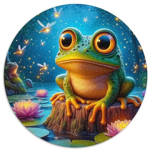 Netter Frosch Farbenfrohes Puzzle 1000 Teile Bewährter Qualität Erwachsene Kinder Coole Tiere Geschicklichkeitsspiel Geschenke Frauen Wanddekoration 1000pcs (67.5x67.5cm) von QTIVARLEN