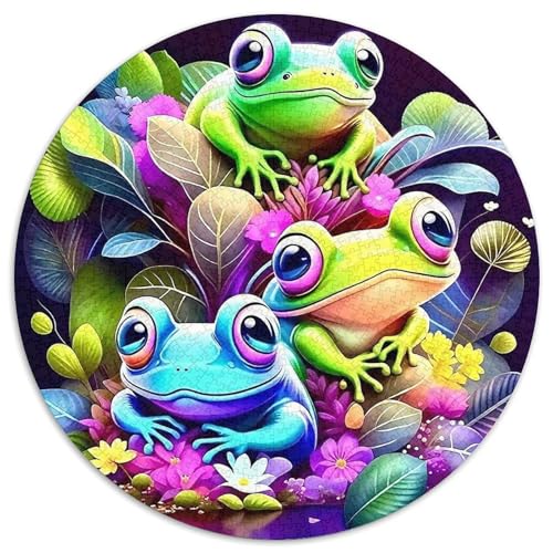 Netter Frosch Farbenfrohes Puzzle 1000 Teile Bewährter Qualität Erwachsene Kinder Coole Tiere Geschicklichkeitsspiel Geschenke Männer Home Dekoration 1000pcs (67.5x67.5cm) von QTIVARLEN
