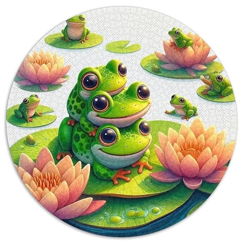 Netter Frosch Farbenfrohes Puzzle 1000 Teile Bewährter Qualität Erwachsene Kinder Coole Tiere Geschicklichkeitsspiel Geschenke Männer Pädagogisches Spielzeug 1000pcs (67.5x67.5cm) von QTIVARLEN