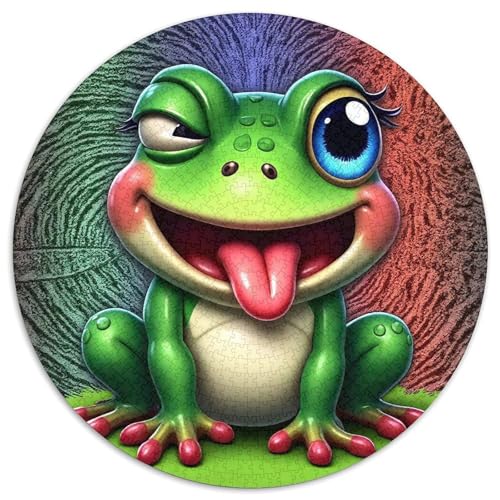 Netter Frosch Farbenfrohes Puzzle 1000 Teile Bewährter Qualität Erwachsene Kinder Coole Tiere Herausforderndes Rätsel Geschenke Frauen Home Dekoration 1000pcs (67.5x67.5cm) von QTIVARLEN