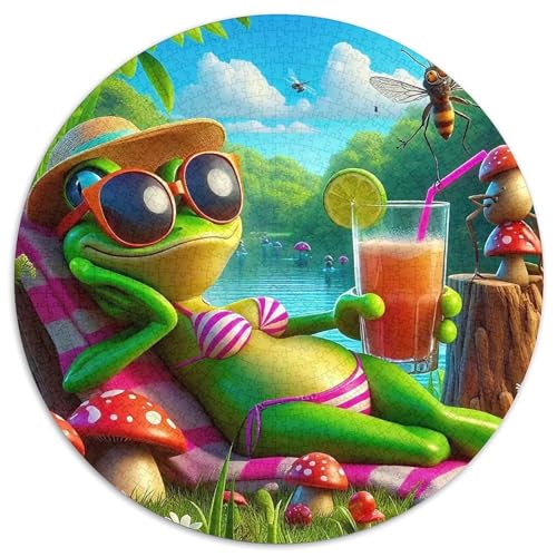 Netter Frosch Farbenfrohes Puzzle 1000 Teile Bewährter Qualität Erwachsene Kinder Coole Tiere Herausforderndes Rätsel Geschenke Männer Home Dekoration 1000pcs (67.5x67.5cm) von QTIVARLEN