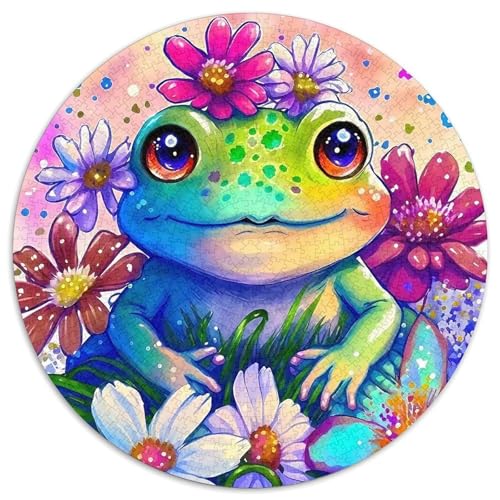 Netter Frosch Farbenfrohes Puzzle 1000 Teile Bewährter Qualität Erwachsene Kinder Coole Tiere Puzzlespiele Familie Geschenke Männer Pädagogisches Spielzeug 1000pcs (67.5x67.5cm) von QTIVARLEN