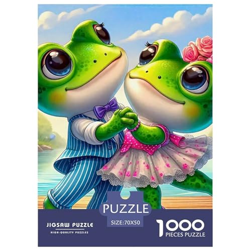 Netter Frosch Farbenfrohes Puzzle 1000 Teile in Bewährter Qualität Für Erwachsene Und Kinder Coole Tiere Geschicklichkeitsspiel Geschenke Für Frauen Pädagogisches Spielzeug 70x50cm/1000pcs von QTIVARLEN