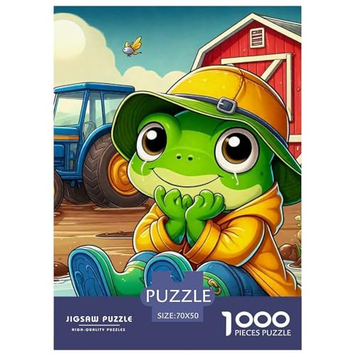 Netter Frosch Farbenfrohes Puzzle 1000 Teile in Bewährter Qualität Für Erwachsene Und Kinder Coole Tiere Geschicklichkeitsspiel Geschenke Für Frauen Pädagogisches Spielzeug 70x50cm/1000pcs von QTIVARLEN