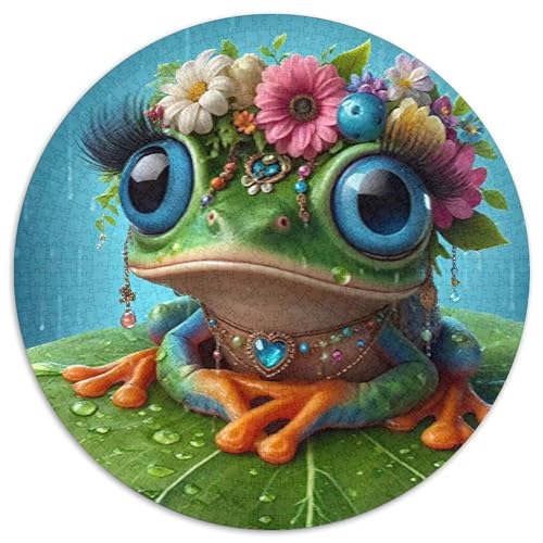 Netter Frosch Puzzles 1000 Teile Bewährter Qualität Erwachsene Kinder Coole Tiere Herausforderndes Rätsel Geschenke Männer Wanddekoration 1000pcs (67.5x67.5cm) von QTIVARLEN
