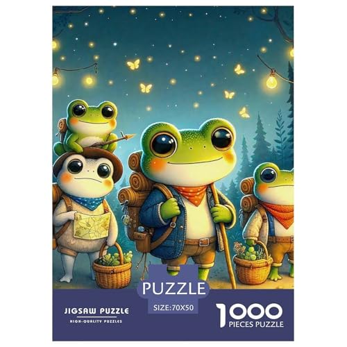 Netter Frosch Puzzles 1000 Teile in Bewährter Qualität Für Erwachsene Und Kinder Coole Tiere Geschicklichkeitsspiel Geschenke Für Frauen Home Dekoration 70x50cm/1000pcs von QTIVARLEN