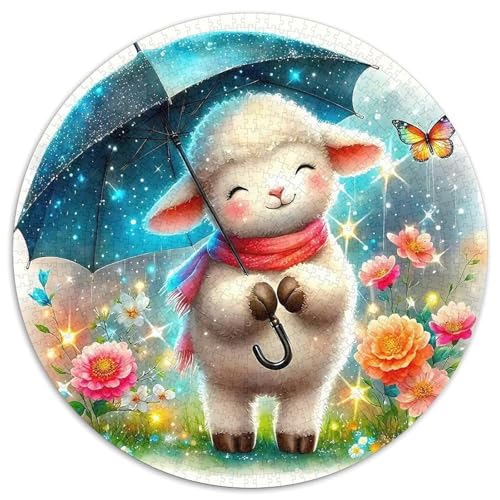 Nettes Schaf Puzzle 1000 Teile Für Erwachsene Und Kinder Lamm Muster Impossible Geschicklichkeitsspiel Interaktives Spielzeug Home Dekoration Clevere Rätsel 1000pcs (67.5x67.5cm) von QTIVARLEN