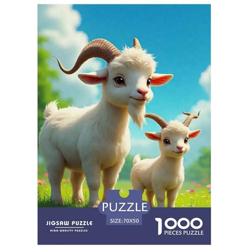 Nettes Schaf Puzzle 1000 Teile Für Erwachsene Und Kinder Lamm Muster Impossible Geschicklichkeitsspiel Klassische Geschenk Wunderschönes Dekoration Clevere Rätsel 70x50cm/1000pcs von QTIVARLEN