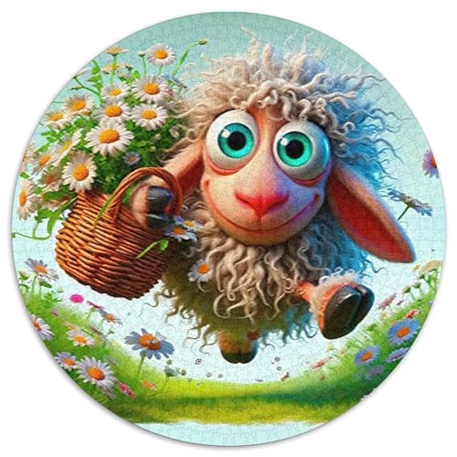 Nettes Schaf Puzzle 1000 Teile Für Erwachsene Und Kinder Lamm Muster Impossible Geschicklichkeitsspiel Klassische Geschenk Wunderschönes Dekoration in Bewährter Qualität 1000pcs (67.5x67.5cm) von QTIVARLEN