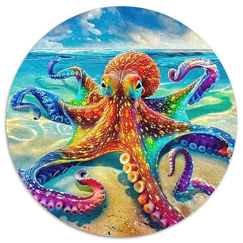Octopus Puzzle 1000 Teile Für Erwachsene Und Kinder Colorful Octopus Impossible Geschicklichkeitsspiel Interaktives Spielzeug Home Dekoration in Bewährter Qualität 1000pcs (67.5x67.5cm) von QTIVARLEN