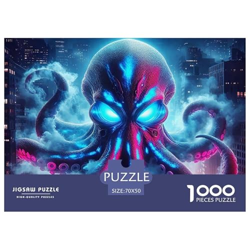 Octopus Puzzle 1000 Teile Für Erwachsene Und Kinder Colorful Octopus Impossible Geschicklichkeitsspiel Pädagogisches Spielzeug Wunderschönes Dekoration in Bewährter Qualität 70x50cm/1000pcs von QTIVARLEN