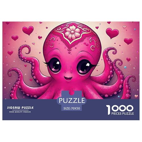 Octopus Puzzle 1000 Teile Für Erwachsene Und Kinder Colorful Octopus Lernspiel Interaktives Spielzeug Wunderschönes Dekoration in Bewährter Qualität 70x50cm/1000pcs von QTIVARLEN