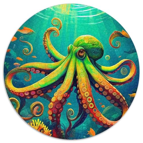 Octopus Puzzle 1000 Teile Für Erwachsene Und Kinder Colorful Octopus Lernspiel Pädagogisches Spielzeug Wunderschönes Dekoration Clevere Rätsel 1000pcs (67.5x67.5cm) von QTIVARLEN