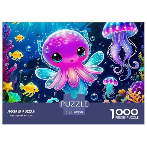 Octopus Puzzle 1000 Teilige Für Erwachsene Und Kinder Colorful Octopus Herausforderung Spiel Pädagogisches Spielzeug Wunderschönes Dekoration Clevere Rätsel 70x50cm/1000pcs von QTIVARLEN