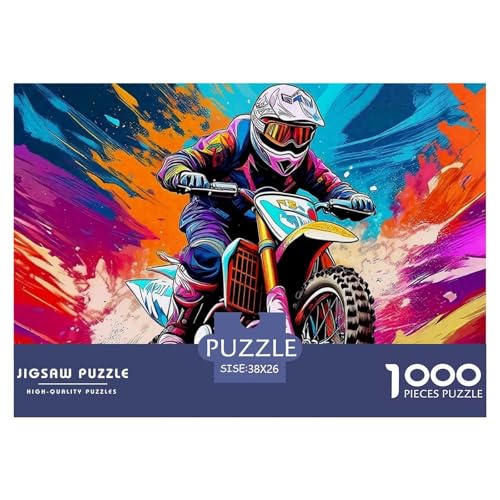 Off-Road Motorcycle Puzzle 1000 Teile Für Erwachsene Und Kinder Stunt Car Herausforderung Spiel Klassische Geschenk Home Dekoration Clevere Rätsel 38x26cm/1000pcs von QTIVARLEN