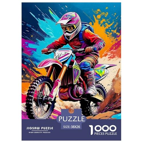Off-Road Motorcycle Puzzle 1000 Teile Für Erwachsene Und Kinder Stunt Car Impossible Geschicklichkeitsspiel Interaktives Spielzeug Home Dekoration in Bewährter Qualität 38x26cm/1000pcs von QTIVARLEN