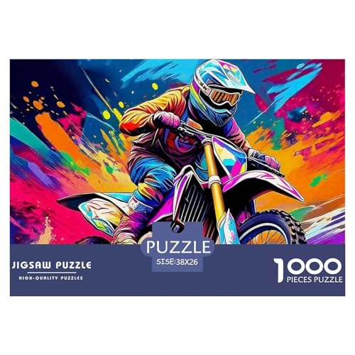 Off-Road Motorcycle Puzzle 1000 Teile Für Erwachsene Und Kinder Stunt Car Impossible Geschicklichkeitsspiel Interaktives Spielzeug Home Dekoration in Bewährter Qualität 38x26cm/1000pcs von QTIVARLEN