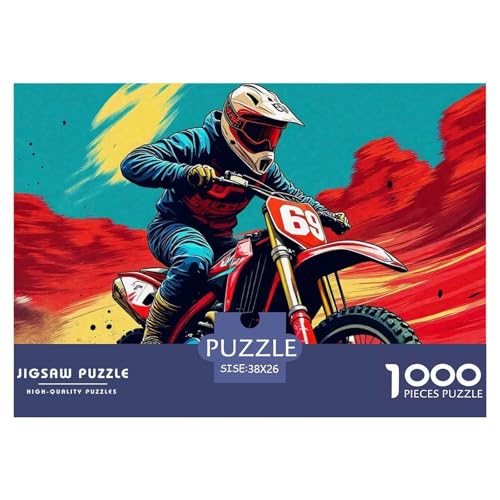 Off-Road Motorcycle Puzzle 1000 Teile Für Erwachsene Und Kinder Stunt Car Impossible Geschicklichkeitsspiel Interaktives Spielzeug Wunderschönes Dekoration Clevere Rätsel 38x26cm/1000pcs von QTIVARLEN