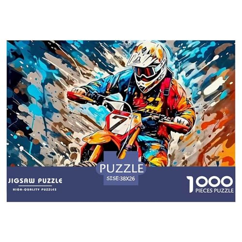 Off-Road Motorcycle Puzzle 1000 Teile Für Erwachsene Und Kinder Stunt Car Impossible Geschicklichkeitsspiel Interaktives Spielzeug Wunderschönes Dekoration in Bewährter Qualität 38x26cm/1000pcs von QTIVARLEN