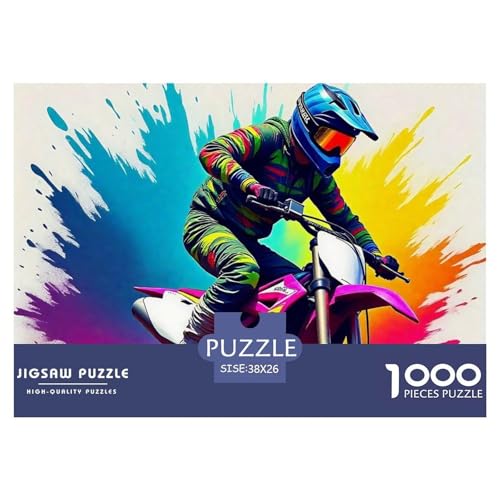 Off-Road Motorcycle Puzzle 1000 Teile Für Erwachsene Und Kinder Stunt Car Impossible Geschicklichkeitsspiel Klassische Geschenk Wunderschönes Dekoration Clevere Rätsel 38x26cm/1000pcs von QTIVARLEN