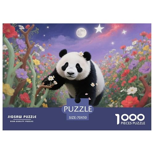 Panda Farbenfrohes Puzzle 1000 Teile in Bewährter Qualität Für Erwachsene Und Kinder Süße Tiere Geschicklichkeitsspiel Geschenke Für Frauen Pädagogisches Spielzeug 70x50cm/1000pcs von QTIVARLEN