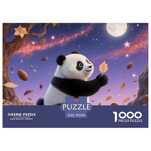 Panda Farbenfrohes Puzzle 1000 Teile in Bewährter Qualität Für Erwachsene Und Kinder Süße Tiere Geschicklichkeitsspiel Geschenke Für Frauen Wanddekoration 70x50cm/1000pcs von QTIVARLEN