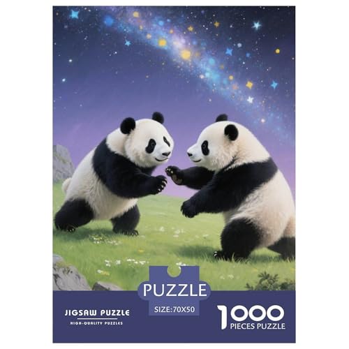 Panda Farbenfrohes Puzzle 1000 Teile in Bewährter Qualität Für Erwachsene Und Kinder Süße Tiere Geschicklichkeitsspiel Geschenke Für Männer Pädagogisches Spielzeug 70x50cm/1000pcs von QTIVARLEN
