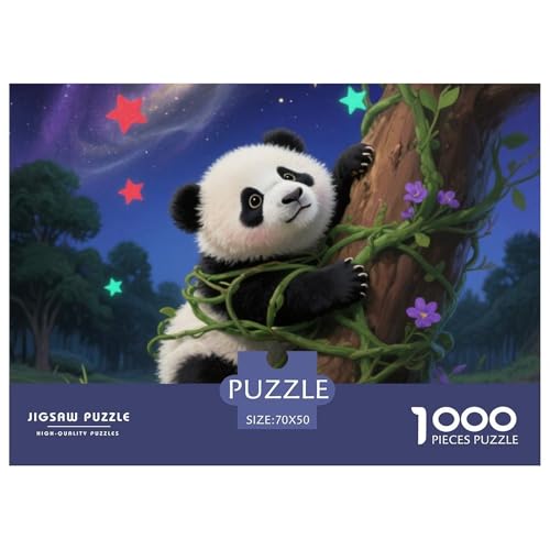 Panda Farbenfrohes Puzzle 1000 Teile in Bewährter Qualität Für Erwachsene Und Kinder Süße Tiere Geschicklichkeitsspiel Geschenke Für Männer Pädagogisches Spielzeug 70x50cm/1000pcs von QTIVARLEN