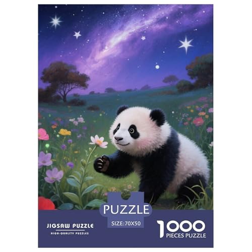 Panda Farbenfrohes Puzzle 1000 Teile in Bewährter Qualität Für Erwachsene Und Kinder Süße Tiere Geschicklichkeitsspiel Geschenke Für Männer Wanddekoration 70x50cm/1000pcs von QTIVARLEN