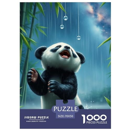 Panda Farbenfrohes Puzzle 1000 Teile in Bewährter Qualität Für Erwachsene Und Kinder Süße Tiere Herausforderndes Rätsel Geschenke Für Frauen Home Dekoration 70x50cm/1000pcs von QTIVARLEN