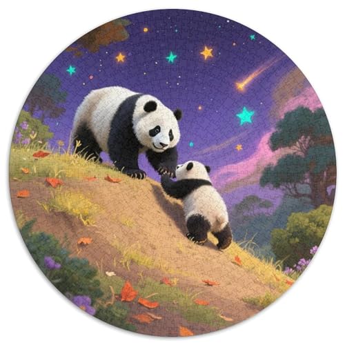 Panda Farbenfrohes Puzzle 1000 Teile in Bewährter Qualität Für Erwachsene Und Kinder Süße Tiere Herausforderndes Rätsel Geschenke Für Männer Pädagogisches Spielzeug 1000pcs (67.5x67.5cm) von QTIVARLEN