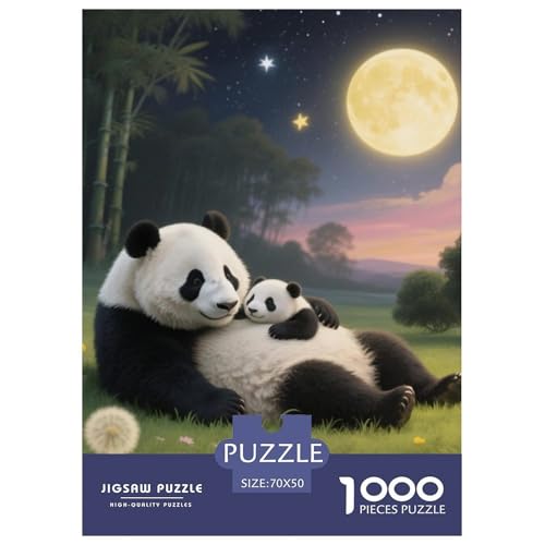 Panda Farbenfrohes Puzzle 1000 Teile in Bewährter Qualität Für Erwachsene Und Kinder Süße Tiere Herausforderndes Rätsel Geschenke Für Männer Pädagogisches Spielzeug 70x50cm/1000pcs von QTIVARLEN