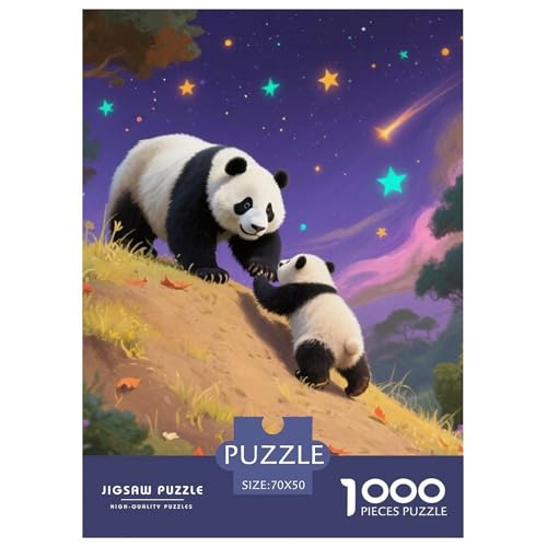 Panda Puzzles 1000 Teile in Bewährter Qualität Für Erwachsene Und Kinder Süße Tiere Geschicklichkeitsspiel Geschenke Für Frauen Pädagogisches Spielzeug 70x50cm/1000pcs von QTIVARLEN