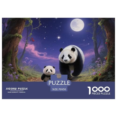 Panda Puzzles 1000 Teile in Bewährter Qualität Für Erwachsene Und Kinder Süße Tiere Puzzlespiele Für Die Ganze Familie Geschenke Für Frauen Home Dekoration 70x50cm/1000pcs von QTIVARLEN