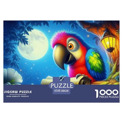 Parrot Puzzle 1000 Teile Für Erwachsene Und Kinder Cute Parrot Herausforderung Spiel Klassische Geschenk Wunderschönes Dekoration in Bewährter Qualität 38x26cm/1000pcs von QTIVARLEN