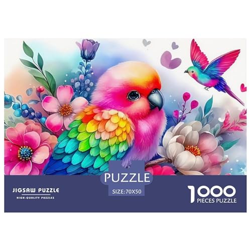 Parrot Puzzle 1000 Teile Für Erwachsene Und Kinder Cute Parrot Impossible Geschicklichkeitsspiel Pädagogisches Spielzeug Home Dekoration Clevere Rätsel 70x50cm/1000pcs von QTIVARLEN