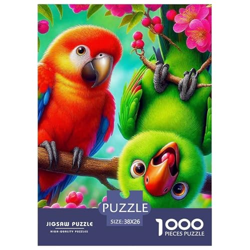 Parrot Puzzle 1000 Teile Für Erwachsene Und Kinder Cute Parrot Lernspiel Interaktives Spielzeug Wunderschönes Dekoration in Bewährter Qualität 38x26cm/1000pcs von QTIVARLEN