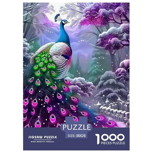 Peacock Puzzle 1000 Teile Für Erwachsene Und Kinder Vibrant Peacock Impossible Geschicklichkeitsspiel Interaktives Spielzeug Home Dekoration Clevere Rätsel 38x26cm/1000pcs von QTIVARLEN