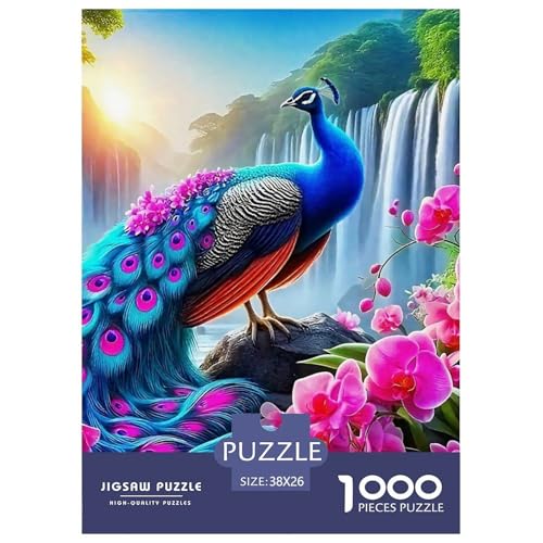 Peacock Puzzle 1000 Teile Für Erwachsene Und Kinder Vibrant Peacock Impossible Geschicklichkeitsspiel Klassische Geschenk Home Dekoration in Bewährter Qualität 38x26cm/1000pcs von QTIVARLEN