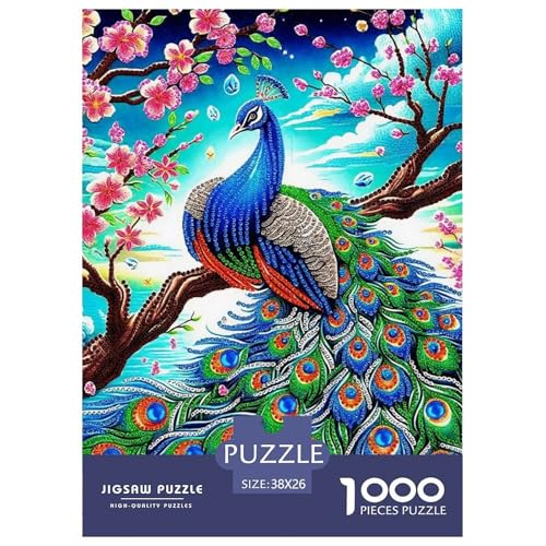 Peacock Puzzle 1000 Teile Für Erwachsene Und Kinder Vibrant Peacock Impossible Geschicklichkeitsspiel Klassische Geschenk Home Dekoration in Bewährter Qualität 38x26cm/1000pcs von QTIVARLEN