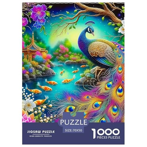 Peacock Puzzle 1000 Teile Für Erwachsene Und Kinder Vibrant Peacock Impossible Geschicklichkeitsspiel Klassische Geschenk Wunderschönes Dekoration in Bewährter Qualität 70x50cm/1000pcs von QTIVARLEN