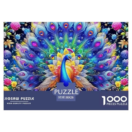 Peacock Puzzle 1000 Teile Für Erwachsene Und Kinder Vibrant Peacock Impossible Geschicklichkeitsspiel Pädagogisches Spielzeug Wunderschönes Dekoration in Bewährter Qualität 38x26cm/1000pcs von QTIVARLEN
