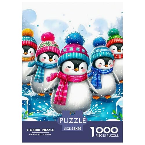 Penguin Puzzle 1000 Teile Für Erwachsene Und Kinder Cute Penguin Lernspiel Pädagogisches Spielzeug Wunderschönes Dekoration Clevere Rätsel 38x26cm/1000pcs von QTIVARLEN