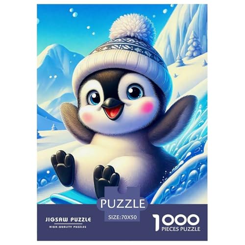 Penguin Puzzle 1000 Teilige Für Erwachsene Und Kinder Cute Penguin Impossible Geschicklichkeitsspiel Klassische Geschenk Home Dekoration Clevere Rätsel 70x50cm/1000pcs von QTIVARLEN