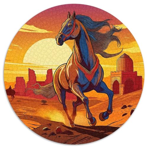 Pferd Puzzle 1000 Teile Für Erwachsene Und Kinder galoppierender Steed Herausforderung Spiel Pädagogisches Spielzeug Wunderschönes Dekoration in Bewährter Qualität 1000pcs (67.5x67.5cm) von QTIVARLEN