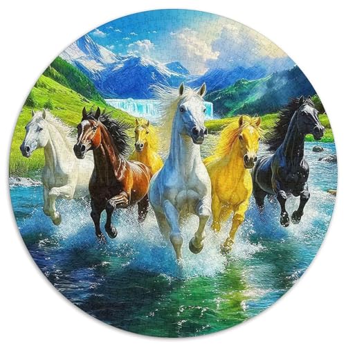 Pferd Puzzle 1000 Teile Für Erwachsene Und Kinder galoppierender Steed Impossible Geschicklichkeitsspiel Interaktives Spielzeug Home Dekoration Clevere Rätsel 1000pcs (67.5x67.5cm) von QTIVARLEN