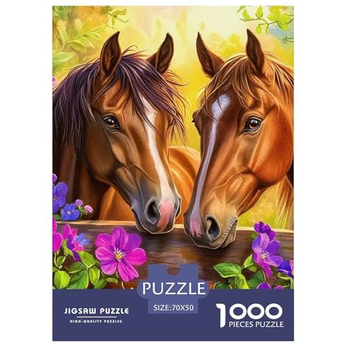 Pferd Puzzle 1000 Teile Für Erwachsene Und Kinder galoppierender Steed Impossible Geschicklichkeitsspiel Pädagogisches Spielzeug Wunderschönes Dekoration in Bewährter Qualität 70x50cm/1000pcs von QTIVARLEN