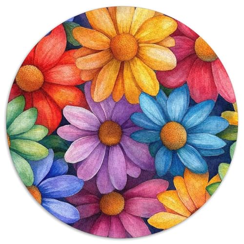 Regenbogenblumen Puzzle 1000 Teile Für Erwachsene Und Kinder Bunte Pflanzen Herausforderung Spiel Interaktives Spielzeug Dekoration Clevere Rätsel 1000pcs (67.5x67.5cm) von QTIVARLEN