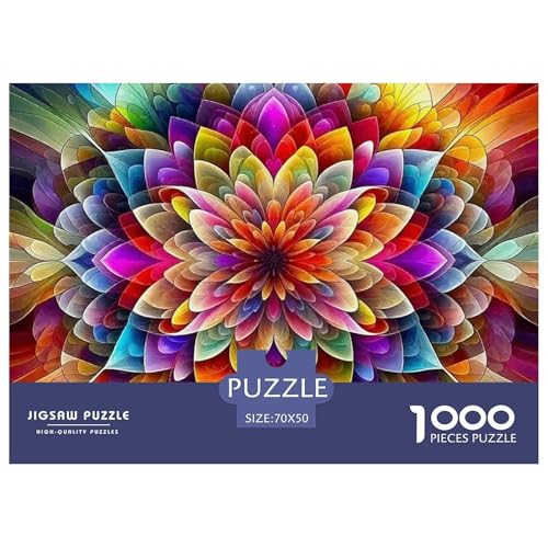 Regenbogenblumen Puzzle 1000 Teile Für Erwachsene Und Kinder Bunte Pflanzen Herausforderung Spiel Interaktives Spielzeug Home Dekoration in Bewährter Qualität 70x50cm/1000pcs von QTIVARLEN
